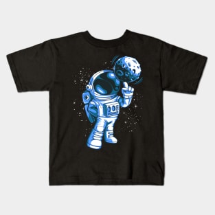 Moon Basketball Funny Planet Astronaut Space Kids T-Shirt